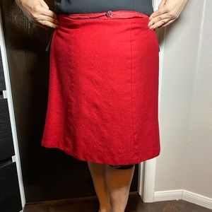 Size 16 Red brooks brothers 100% Marino wool skirt